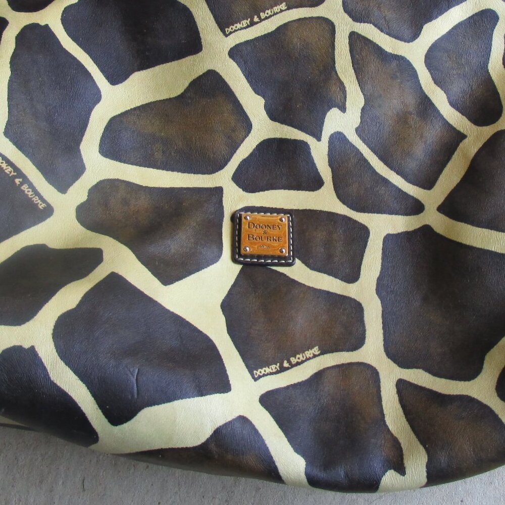 Vintage Dooney and Bourke Y2K leather giraffe print hobo - Picture 9 of 12